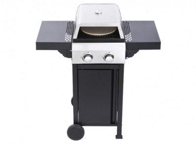 2 Burner Gas BBQ Grill or Pizza Oven with Foldable Tables