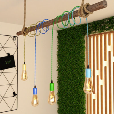 10 Meters / 32.8FT Electrical Cable Wire, 3 Core 0.75mm² Round Fabric Cable, Vintage Flex Cloth Braided Wire For DIY Lamps Industrial Pendant Lights Flexible Lighting Project - 10m