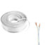 2 Core Speaker Cable 2 x 0.50mm Wire Ideal for Car Audio & Home HiFi LED (White, 20 Metres Coil)