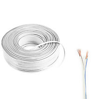 2 Core Speaker Cable 2 x 0.50mm Wire Ideal for Car Audio & Home HiFi LED (White, 50 Metres Coil)