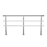 2 Crossbars Silver Floor Mount Stainless Steel Stair Railing Handrail for Outdoor Steps 240cm W x 110cm H