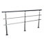 2 Crossbars Silver Floor Mount Stainless Steel Stair Railing Handrail for Outdoor Steps 240cm W x 110cm H