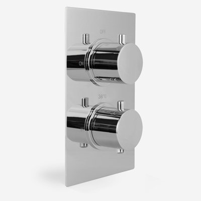 2 Dial 1 Way Thermostatic Mixer Valve with Rainfall Shower Head