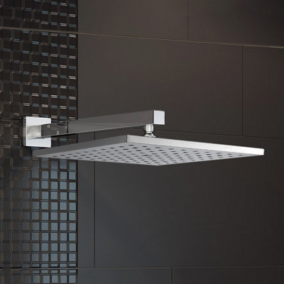 2 DIAL 2 WAY SQUARE CONCEALED THERMOSTATIC MIXER VALVE ABS SHOWER HAND HELD KIT - 5