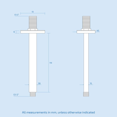 2 DIAL 2 WAY SQUARE CONCEALED THERMOSTATIC MIXER VALVE CEILING HAND SHOWER SET - 8