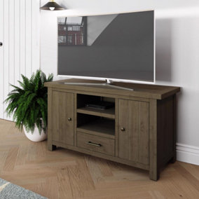 2 Door 1 Drawer Large TV Unit Solid Reclaimed Natural Pine