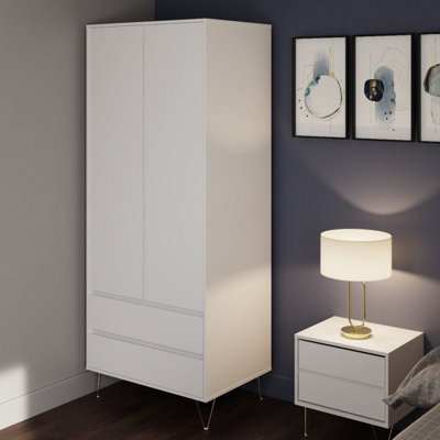 2 Door 2 Drawer Wardrobe White