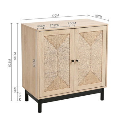 2 Door 2 Shelves Sideboard Storage Cabinet Accent Cabinet for Hallway ...