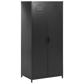 2 Door Metal Storage Cabinet Black VARNA