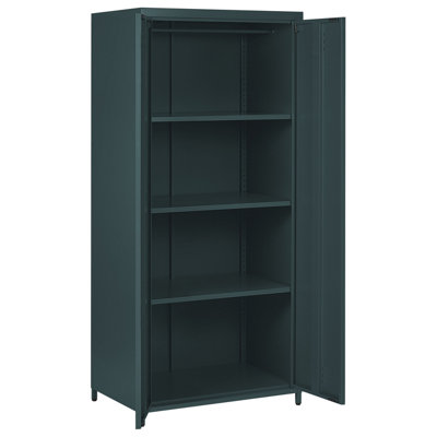 2 Door Metal Storage Cabinet Grey VARNA