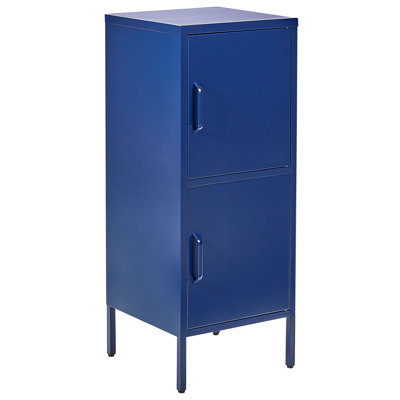 2 Door Metal Storage Cabinet Navy Blue HURON