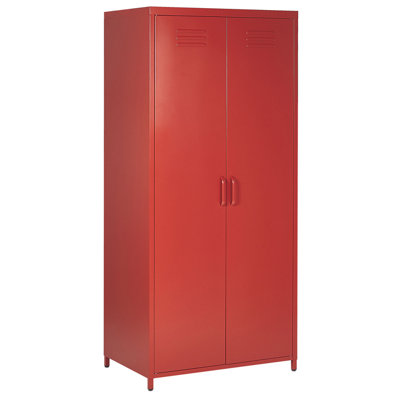 2 Door Metal Storage Cabinet Red VARNA