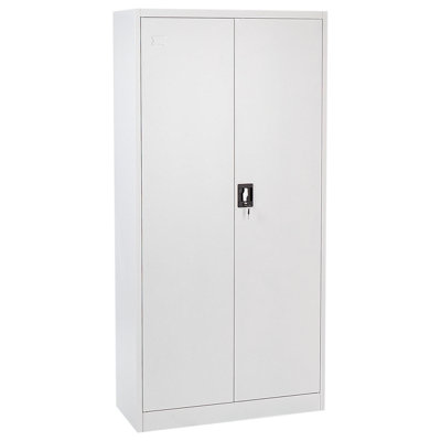 2 Door Metal Storage Cabinet White FELDSPAR