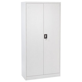 2 Door Metal Storage Cabinet White FELDSPAR