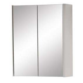2-Door Mirror Bathroom Cabinet 600mm H x 500mm W - Cashmere - (Arch)