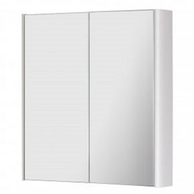 2-Door Mirror Bathroom Cabinet 600mm H x 500mm W - Gloss White - (Arch)