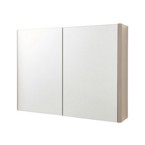 2-Door Mirror Bathroom Cabinet 600mm H x 800mm W - Cashmere - (Arch)