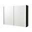 2-Door Mirror Bathroom Cabinet 600mm H x 800mm W - Matt Graphite - (Arch)