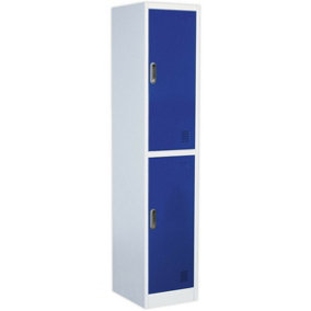 2 Door Single Locker - 380 x 450 x 1850mm - Ventilated Locking Doors - Flat Pack