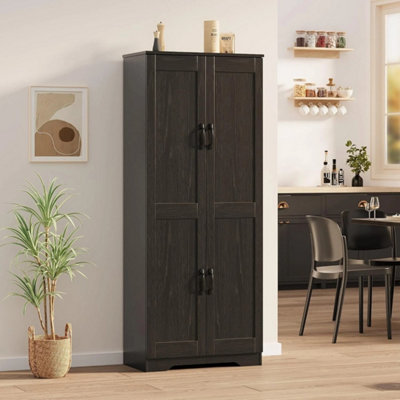 2-Door Tall Kitchen Pantry Cabinet Adjustable Shelves