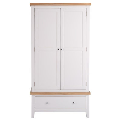 2 Door Wardrobe - L100 x W55 x H190 cm - White