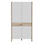 2 Door Wardrobe Matt White & Sonoma Oak Modern Design