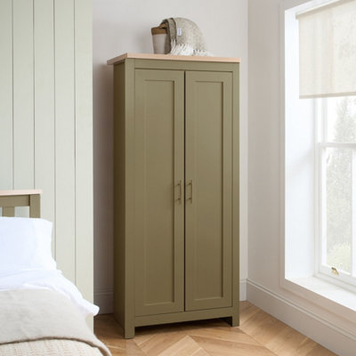 2 Door Wardrobe Olive Green Birlea Highgate & Oak Farmhouse Shabby Chic