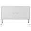 2 Doors White Adjustable Shelves Freestanding Metal File Cabinet 119 x 78 cm