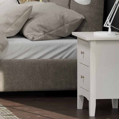 2 drawer bedside cabinet, Como White