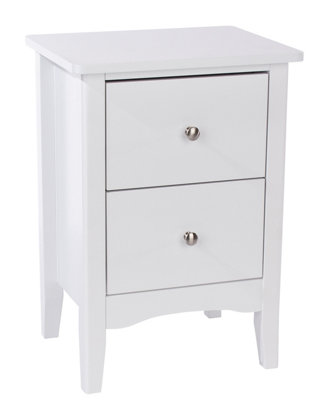 2 drawer bedside cabinet, Como White