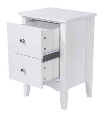 2 drawer bedside cabinet, Como White