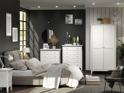 2 drawer bedside cabinet, Como White