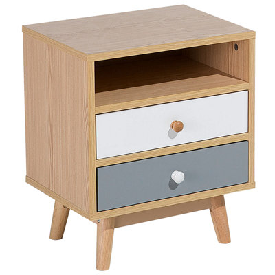 2 Drawer Bedside Table FARGO Light Brown