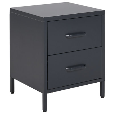 2 Drawer Bedside Table Graphite Grey MALAVI