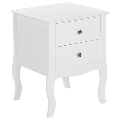 2 Drawer Bedside Table LANE White
