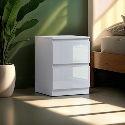 High gloss store white nightstand