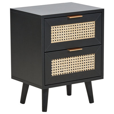 2 Drawer Bedside Table OPOCO Black