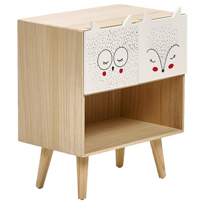 2 Drawer Bedside Table RUPERT Light Brown