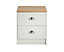 2 Drawer Bedside Table with Cup Handles in Cream & Oak Effect