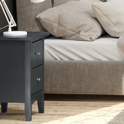 2 drawer blue bedside cabinet - Como