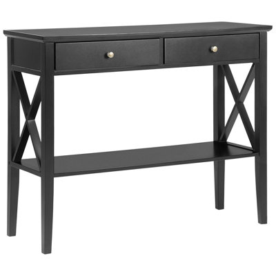 2 Drawer Console Table Black AVENUE