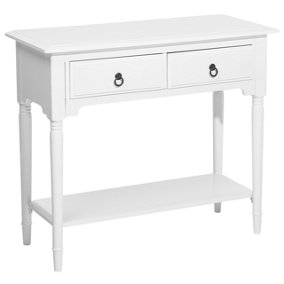 2 Drawer Console Table White LOWELL
