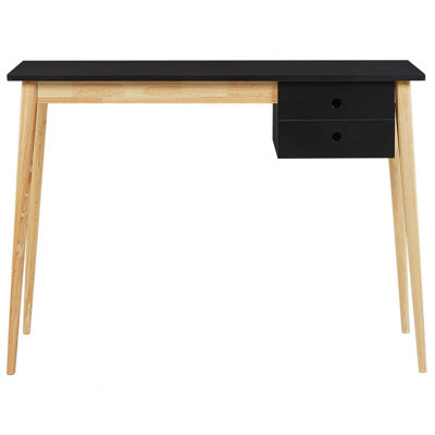 2 Drawer Home Office Desk 106 x 48 cm Black with Light Wood EBEME