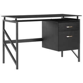 2 Drawer Home Office Desk 117 x 57 cm Black MORITON