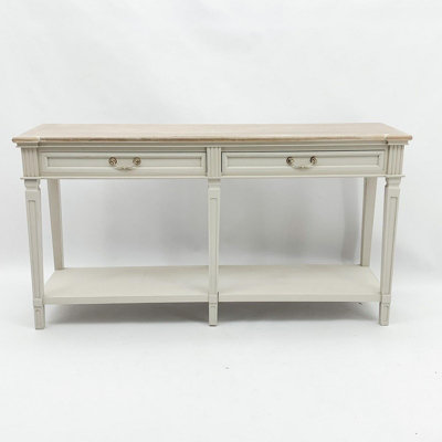 2 Drawer Side Table - Wood - L40 x W150 x H78 cm