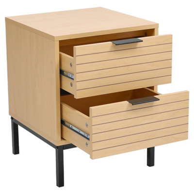 2 Drawer Wooden Bedside Table Nightstand Bedside Chest of Drawer