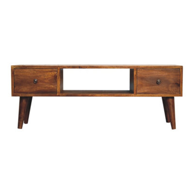 2 Drawers Classic Chestnut Coffee Table