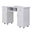 2 Drawers Manicure Station Nail Table with Electric Dust Extractor on Wheels