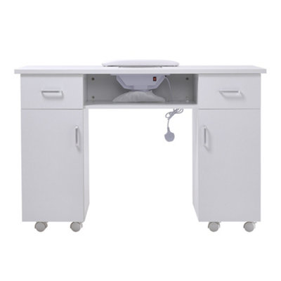 2 Drawers Manicure Station Nail Table with Electric Dust Extractor on ...