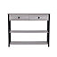 2 Drawers Narrow Console Table Sofa Couch Table with 2 Storage Shelves for Entryway Hallway